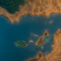 Aerial view of Scottish coast